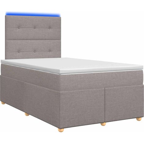 Maison Exclusive - Letto box spring con materasso Tortora 120 x 190 cm Tessuto (1/5)