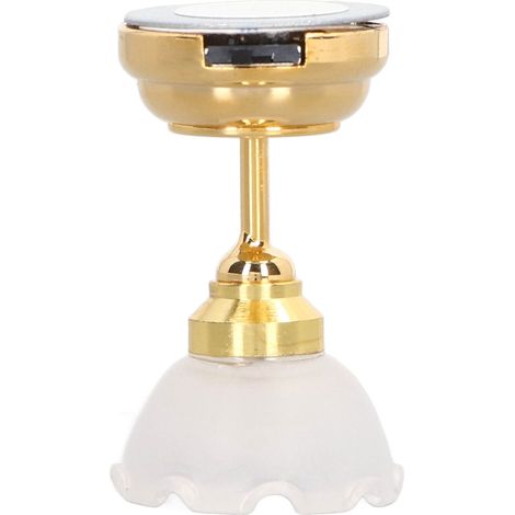 Lampe de Plafond Miniature 1:12 pour Maison de Poupée - Fleur Blanche Innovante LED Éclatante Décoration Éclairage Miniature (1/5)