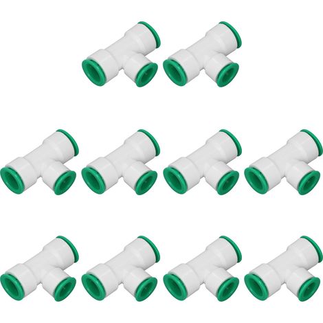 Lot de 10 raccords en T réducteurs PPR à connexion rapide pour tuyaux d'eau, pour système de distribution, 32 x 20 mm (1/5)