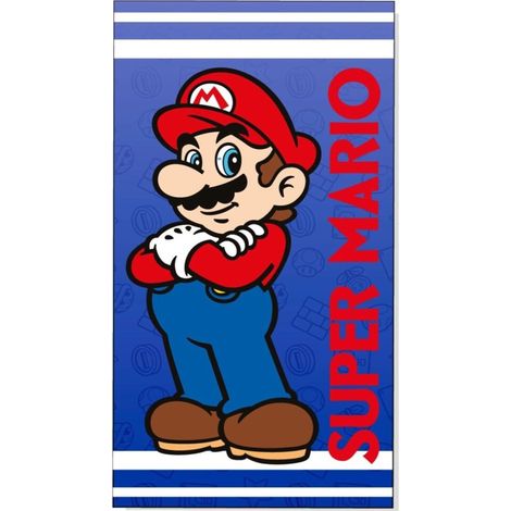 Super Mario Strandtuch aus Baumwolle, 140 x 70 cm, für Kinder
