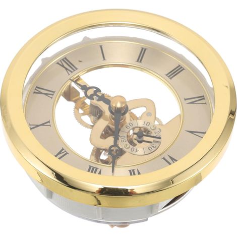 Mécanisme d'Horloge Encastré Transparent Diamètre 103 MM en Alliage de Zinc Doré, Kit de Réparation de Mouvement d'Horloge Extérieure, Pièces de Mécanisme à Monter Soi-Même pour (1/5)