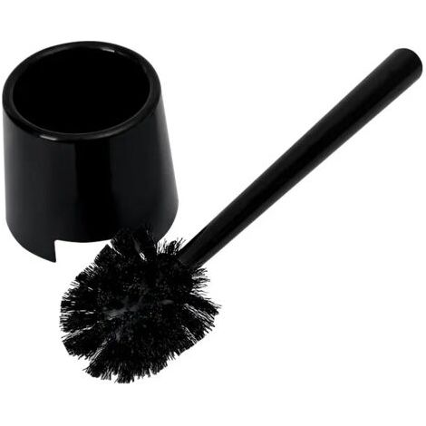 Toilet brush with holder, for hotels, hostels, guesthouses, restaurants, modern, matte black, 36.5 x 11 cm (1/4)