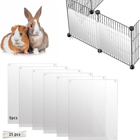 Clear Plastic Cage Liners for Rabbit Cage Guinea Pig Cage Accessories for Small Animals - Keep Litter in Cage, 26 x 21 cm (1/5)