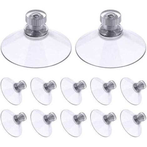 Lot de 30 Ventouses avec Filetage et écrous moletés 41 mm, Transparentes, pour Voiture, Camping, vitre, Pare-Soleil (1/5)