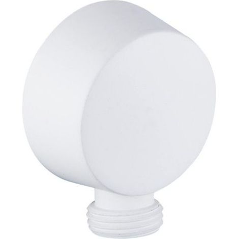 Presa acqua tonda piatta M.M. 1/2" bianco opaco ottone M 1/2 x M 1/2 Tecom (1/2)