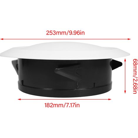 Grille de Ventilation Plafonnier - Diffuseur ABS Blanc 200mm avec Système de Régulation d'Air pour Conduits (1/3)
