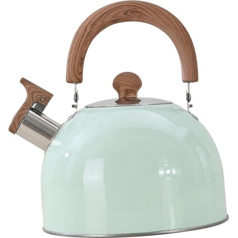 1 Bouilloire,Acier inoxydable,Poignée bois anti-brûlure,Fond plat induction,Capacité 2,5 L,Cuisine (1/5)