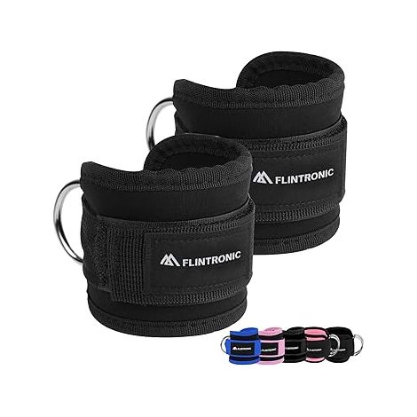 Sangle Cheville Musculation Poulie, de Réglable Gymnastique, Sangles avec Double Anneau D, Ankle Straps, Accessoires pour Fitness, Sport, Gym, Exercice, Tirage (1/5)