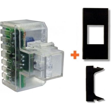 Fanton lampada notturna incasso segnapasso led compatibile Legrand Vela nera - 82883-LN
