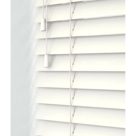 TrAdE Shop Traesio - Tenda Veneziana Da Interno Casa Sole Effetto Legno Colore Bianco 80x160cm -