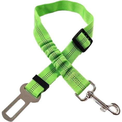 Ceinture de sécurité pour chien en voiture, ceinture de sécurité réglable en nylon, harnais de sécurité robuste avec coussinet élastique, fixation rotative à 360 degrés (1/5)