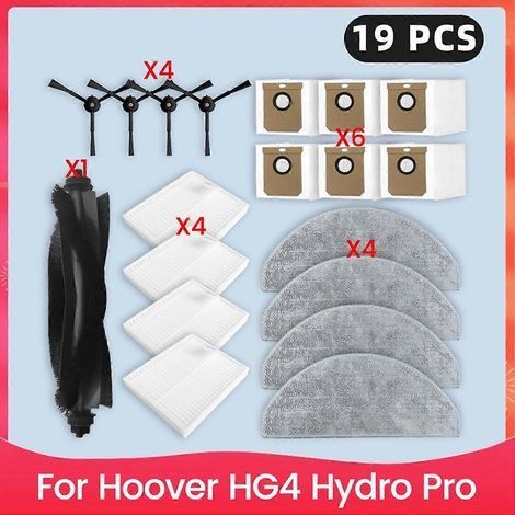 Pièces détachées pour aspirateur Hoover HG4 Hydro Pro : filtre, brosse principale, chiffon, sac à poussière, accessoires et consommables. (1/5)