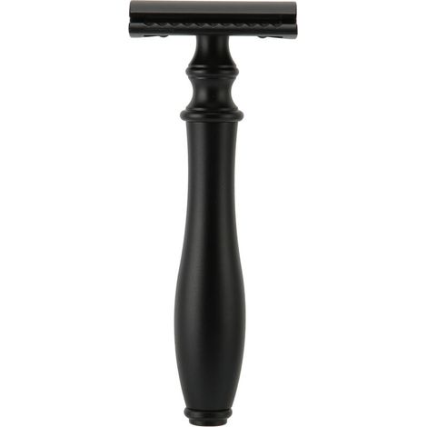 Rasoir Double Tranchant - En Métal Noir - Pour Rasage Barbe Et Corps - Réutilisable - Sans Lame (1/5)