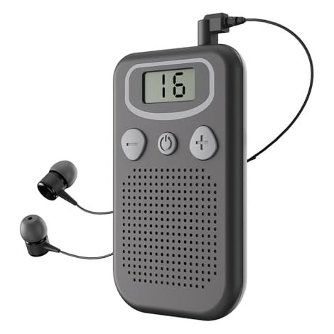Tragbarer Audioverstärker im Etui mit Sprachverstärkung und Lautstärkeregelung, persönliches Sprachverstärkungsgerät