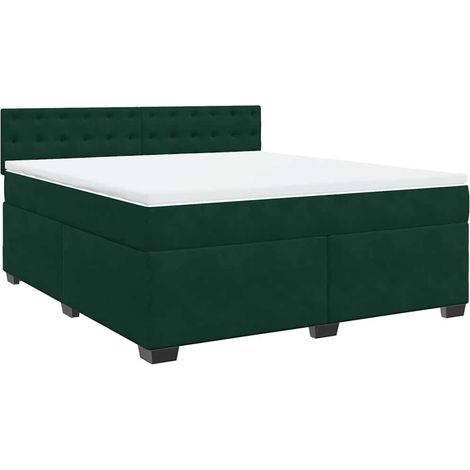 Maison Exclusive - Boxspringbett mit Matratze Dunkelgrün 180x200