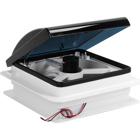 Aération plafond 12V silencieuse, ventilateur 10 pales pour camping-car, caravane, bus, bouche d'air manuelle 34x34cm, faible bruit, 010991 (1/5)