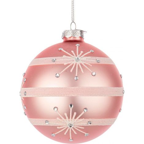 PALLA VETRO GLIMMER D.10 ORO/ROSA
