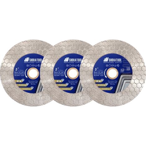 Lames de scie circulaire, matériau en diamant, conception de tête de coupe hexagonale, 3Pcs 125mm (1/2)