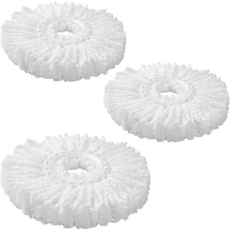 Lot de 3 Recharges pour Balai Serpillière Rotatif 360° TêTe en Microfibre Ultra Absorbante, Lavable en Machine Compatible avec la Plupart des Balais à Franges pour Parquet (1/5)
