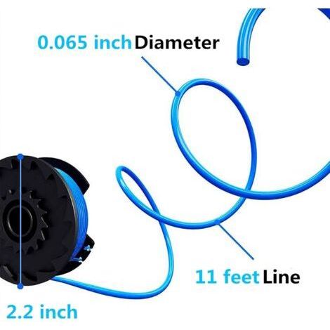 Trimmerfadenspule für Ryobi 18V, 24V, 40V, Ersatzspule, 0,065 Zoll (1,65 mm), kompatibel mit Ryobi One+ AC14RL3A, 8 Spulen + 2 Trimmerkappen (1/5)