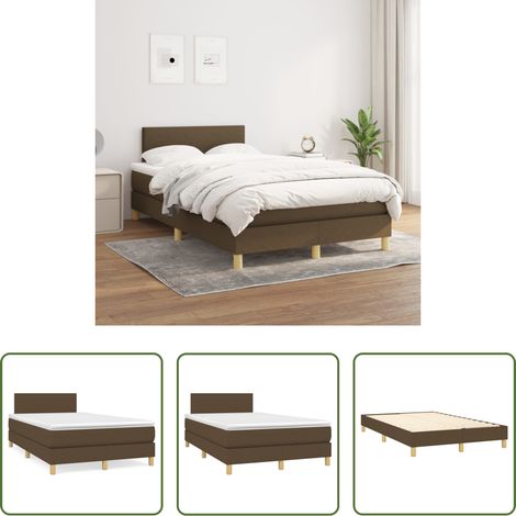 Matratze - Boxspringbett mit Matratze Dunkelbraun 120x200 cm Stoff (1/5)