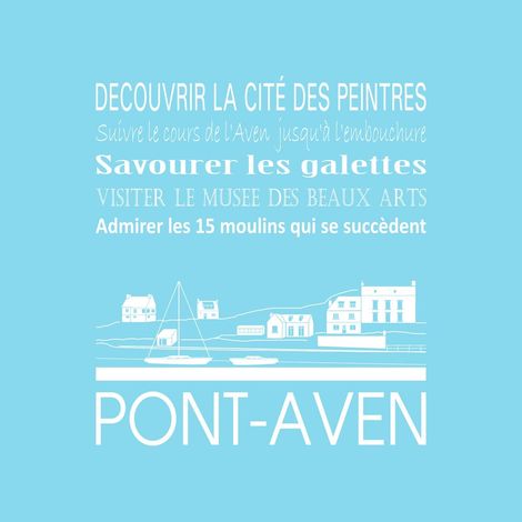 Tableau sur toile pont Aven glacier 30x30 cm - Impression sur Toile Murale Décorative - Image imprimée en HD sur Toile - Toile sur Châssis en Bois FSC - Fabriqué en France (1/4)