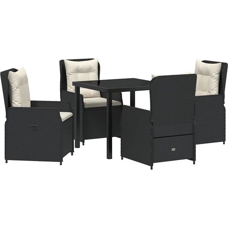 Maison Exclusive - Set da Pranzo per Giardino 5 pz Nero polyrattan (1/5)