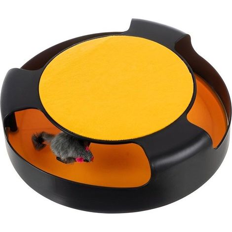 Roue pour chat avec souris intégrée, accessoire pour chat domestique, jouet interactif pour chat (1/4)