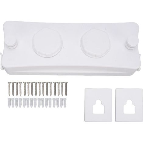 Corde à linge rétractable d\'intérieur en acier inoxydable 304, double corde, fixation murale, séchage de linge, pour balcon, salle de bain, blanc (1/5)