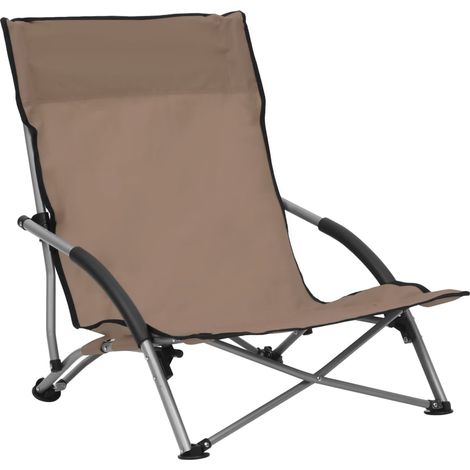 Maison Exclusive - Klappbare Strandstühle 2 Stk. Taupe Stoff