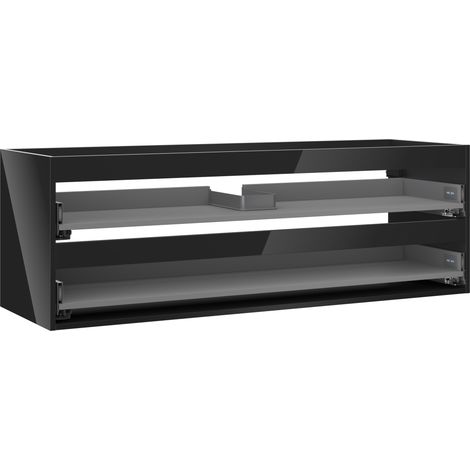 Mexen Box-A mueble bajo lavabo 140 cm, 2 cajones, negro brillo - 91AX0-1400-470-2-70 (1/5)