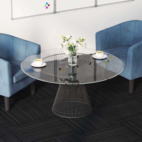 vidaXL Carreau de tapis Rayures Gris Clair 50 x 50 cm 36 pcs