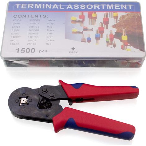 Bituxx Crimpzange im Set mit Aderendhülsen 0,25-10mm² - 1500 tlg. Adernendhülsenzange Presszange (1/4)