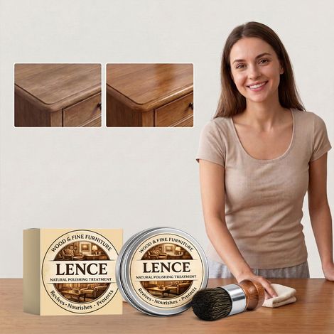 Sanfte Möbelpflegecreme mit milder Textur, poliert und hellt auf, ideal für die tägliche Pflege von Holzmöbeloberflächen – 100 g × 1, Pinsel × 1 -- DE (1/5)