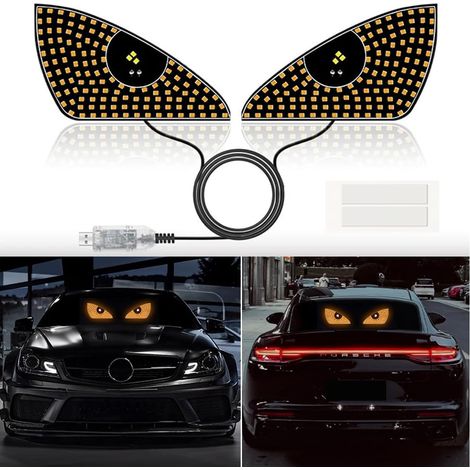 LED-Autobeleuchtung mit Teufelsaugen-Effekt, dynamische LED-Autobeleuchtung mit Teufelsaugen-Effekt, USB-Plug-&-Play-LED-Autobeleuchtung mit 12 Einstellungen, Teufelsaugenbeleuchtung (1/5)