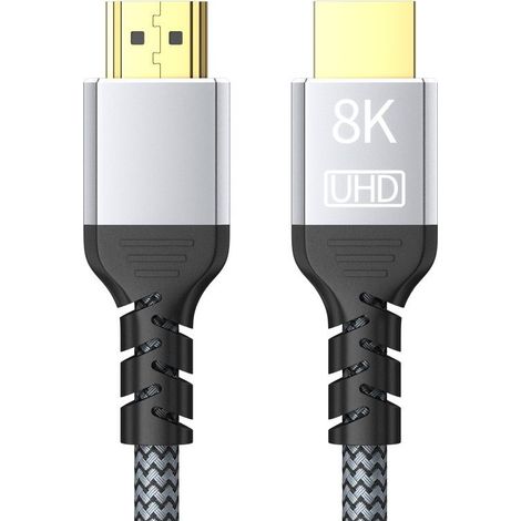 Câble HDMI 8K 60Hz 4K120 HzHaute Vitesse 48Gbps Cordon Dolby Compatible avec Fire TV/Roku TV/PS5/Xbox Series X/Samsung - 1m (1/5)