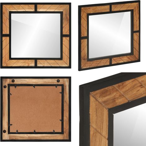 Miroir de salle de bain 60x1x55 cm bois massif d'acacia - Miroir Salle De Bain - Miroir Mural - Meuble Salle De Bain - Acacia - Design Moderne - Home & Living (1/5)