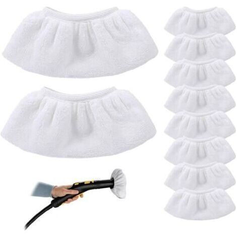 pair 10 Pièces Bonnettes Microfibre Lingettes, Housses De Rechange Pour Nettoyeur Vapeur À Main, Accessoires Compatibles Avec Karcher SC1 SC2 SC3 SC4 SC5 SC7 Nettoyeur Vapeur (1/5)
