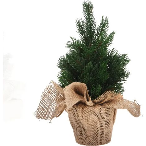 Sapin de Noël artificiel pot jute 19x19x30cm 315g 41 pointes (1/4)