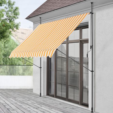 Klemmmarkise Stem 300x120x220-309 cm Gelb / Weiß [pro.tec]
