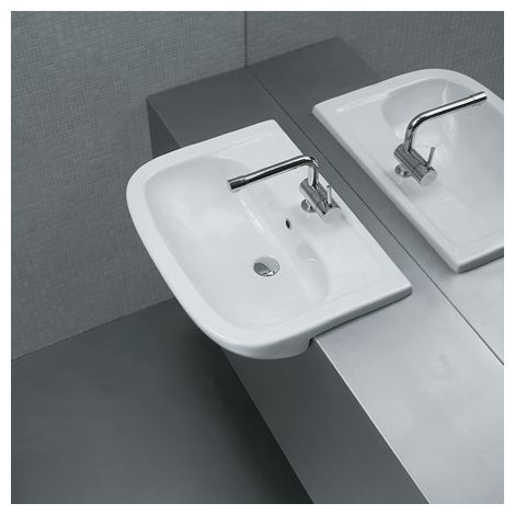Lavabo Nemi semincasso cm. 66x48 in ceramica di Ceramica Galassia