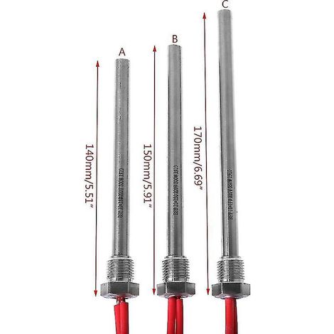 Allumeur à granulés de bois 350 W 220 V, tige chauffante, filetage 10 x 140/150/170 mm, M16 x 1,5 (1/5)