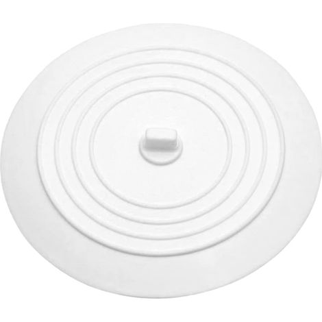 Bouchon d'évier - blanc - silicone - anti-fuite - à ventouse (1/5)