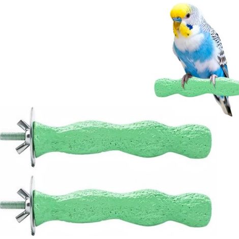 Tiragraffi in 2 pezzi per pappagalli, favorisce la salute degli artigli, piattaforma giocattolo per gabbia, piccolo supporto per pappagalli 2,3 x 2,3 x 9 cm per Wave (1/5)