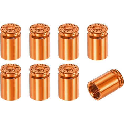 8PCS Bouchons De Valve De Pneu en Alliage D'Aluminium Orange (1/5)