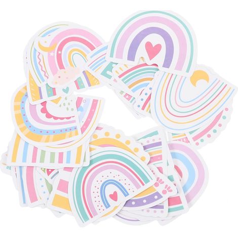 Autocollants en papier ORFOFE motif arc en ciel et nuages (1/5)