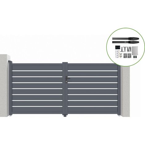 Portail battant électrique VOGEL 300x160cm + Motorisation HICKER B200 (1/4)