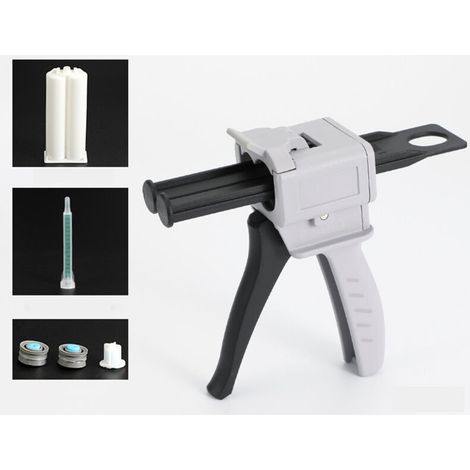 CSPARKV Pistolet Distributeur Époxy 50 ml, AB Pistolet à Colle Époxy Poignée Applicateur pour Mélange Colle, Ratios 1:1  (Pistolet)