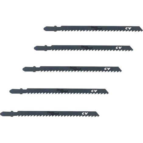 5 Lames Scie Sauteuse Universelle CV Lu. 110 x 4 mm TPI - Fraisée Avoyée - Pour Coupe de Bois/PVC - Diamwood