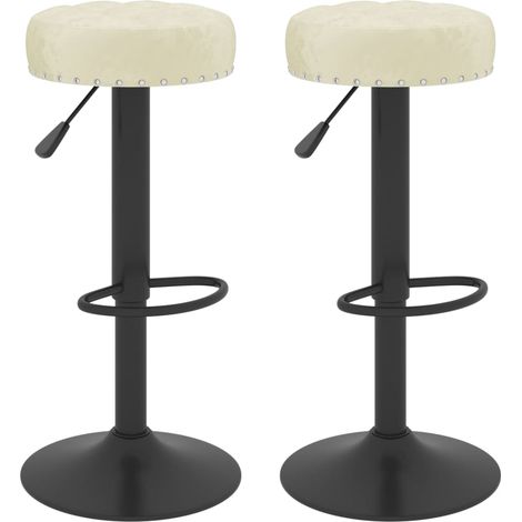 Maison Exclusive - Barhocker 2 Stk. Creme Samt